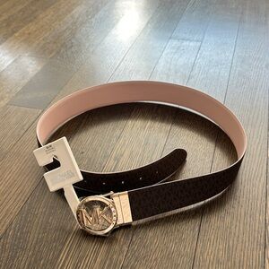 Michael Kors Pink and Black Reversible Belt